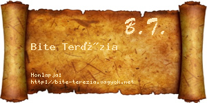 Bite Terézia névjegykártya